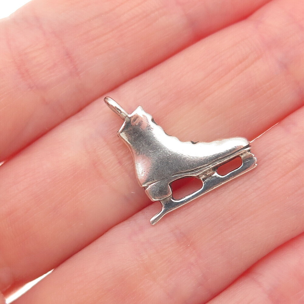 Peter Stone 925 Sterling Silver Vintage Ice Skating Mini Charm Pendant